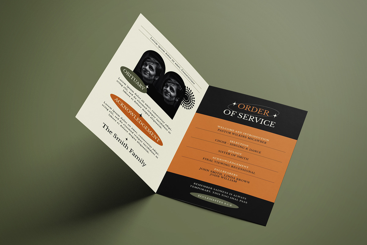 Simple Funeral Program, a Brochure Template by graphicook (Photo 2 of 3)