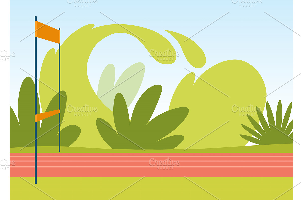 Marathon race. Finish line. Active, an Illustration by the8monkey