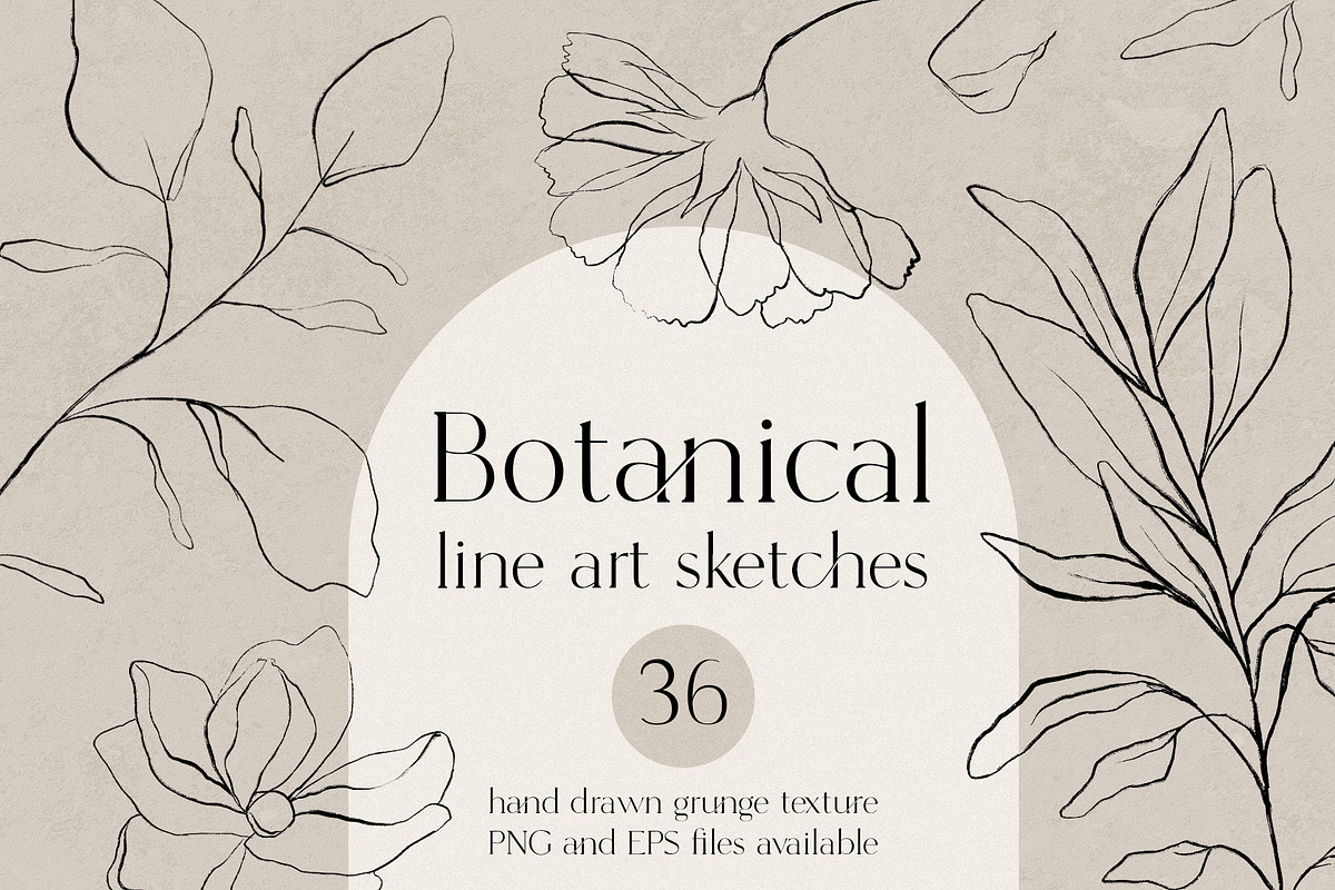 Botanical line art sketches, a Decorative Illustration by Madiwaso (Photo 1 of 6)