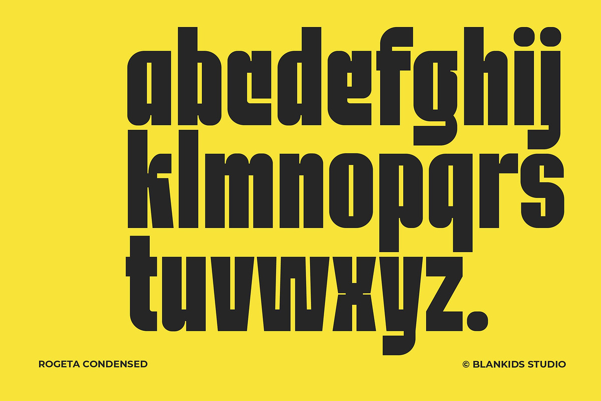 Rogeta a Bold Condensed Display Font, a Sans Serif Font by Blankids Studio (Photo 5 of 12)