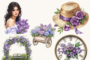 Watercolor Victorian Flowers Clipart, a Person Illustration by BusyDaydesign (Thumbnail 6 of 9)