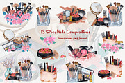Make Up Watercolor Set, an Object Illustration by BarvArt (Thumbnail 7 of 13)