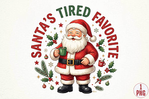 Santa’s Tired Favorite Christmas PNG, a Seasonal Illustration by DreamPrint404