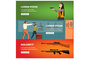 shooting gallery banners. Practicing, a Sport Illustration by Multigon