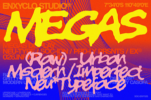 MEGAS — Raw Branding Font