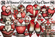 Whimsical Valentines Day Clipart Bu, an Illustration by SVGArt (Thumbnail 1 of 8)