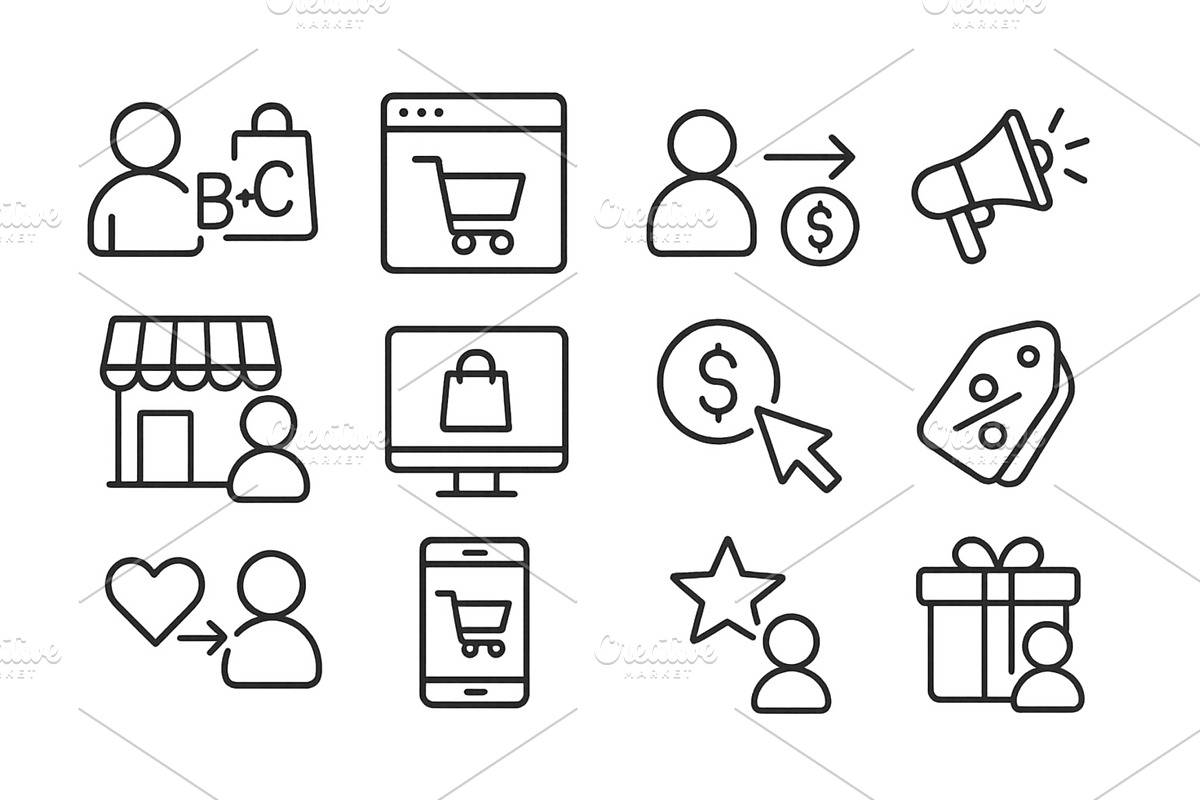 Ecommerce icons representing, a Technology Illustration by ZinetroN