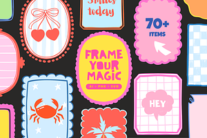 Colorful Doodle Frames & Borders, an Object Graphic by Yana Lesiuk