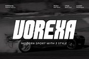 Vorexa - Modern Sport Font, a Sans Serif Font by Flawless And Co (Thumbnail 1 of 10)