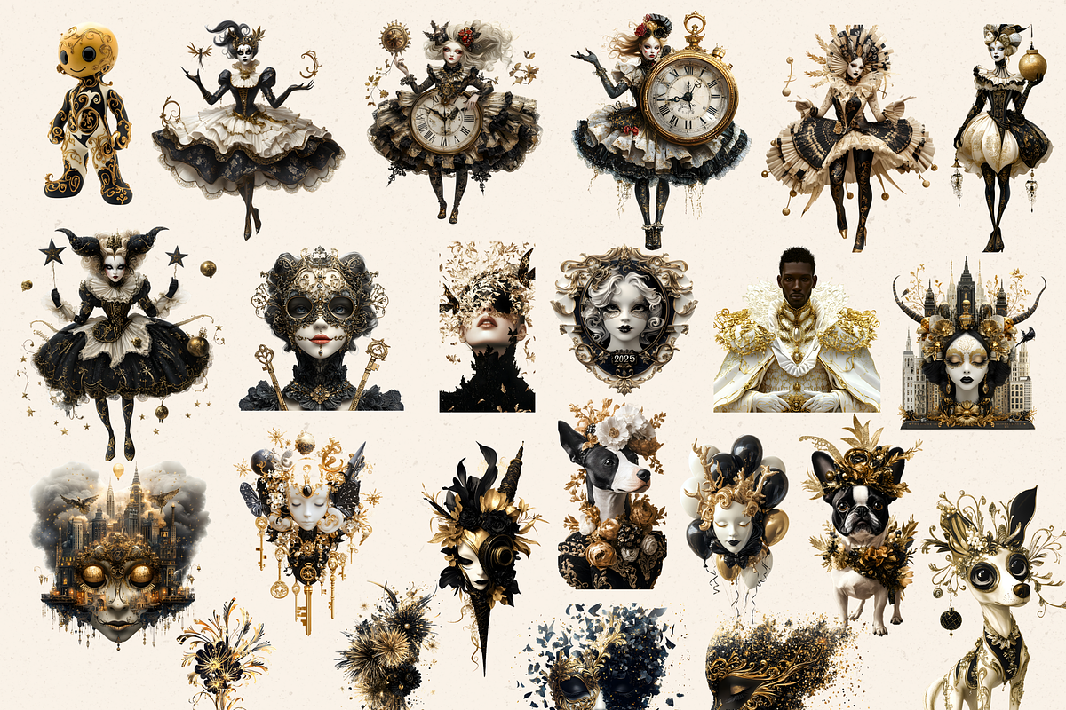 MOST PECULIAR NEW YEAR CLIPART PACK, a Person Illustration by Daring Digies (Photo 6 of 10)