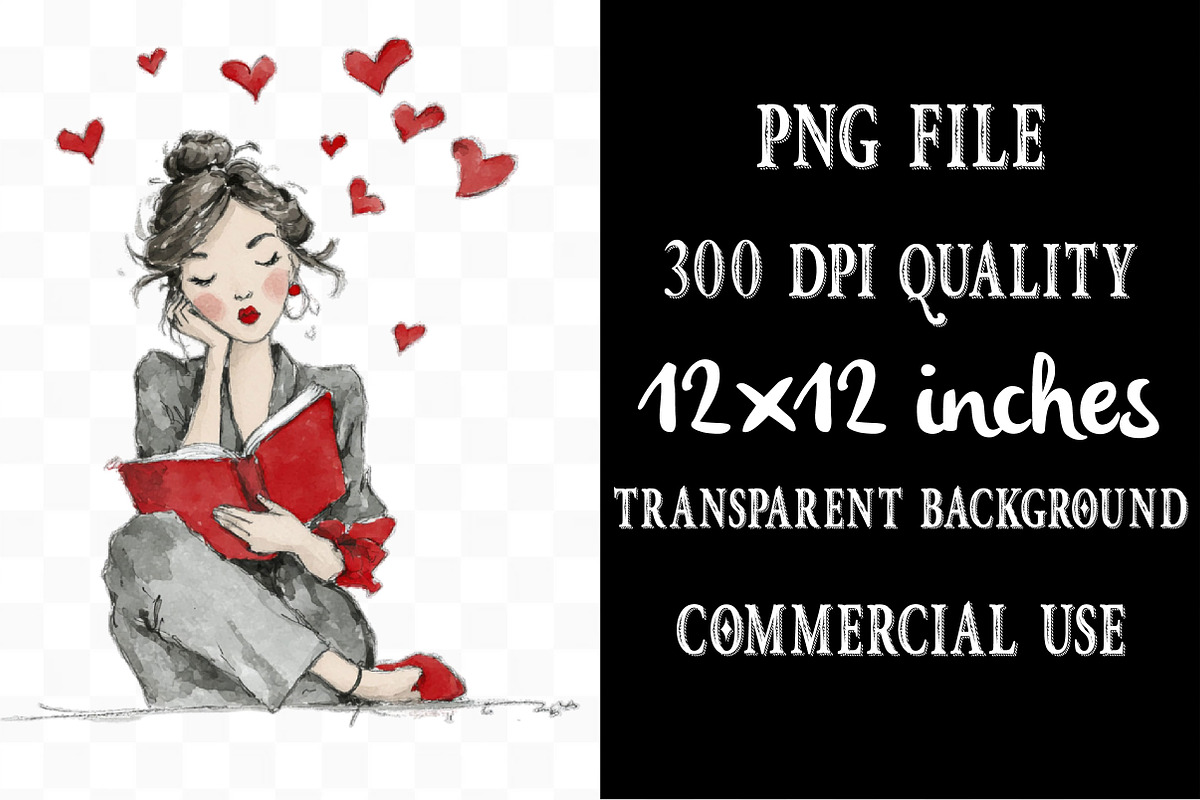 Valentine Book Lover Clipart Bundle, an Illustration by Designking (Photo 4 of 5)