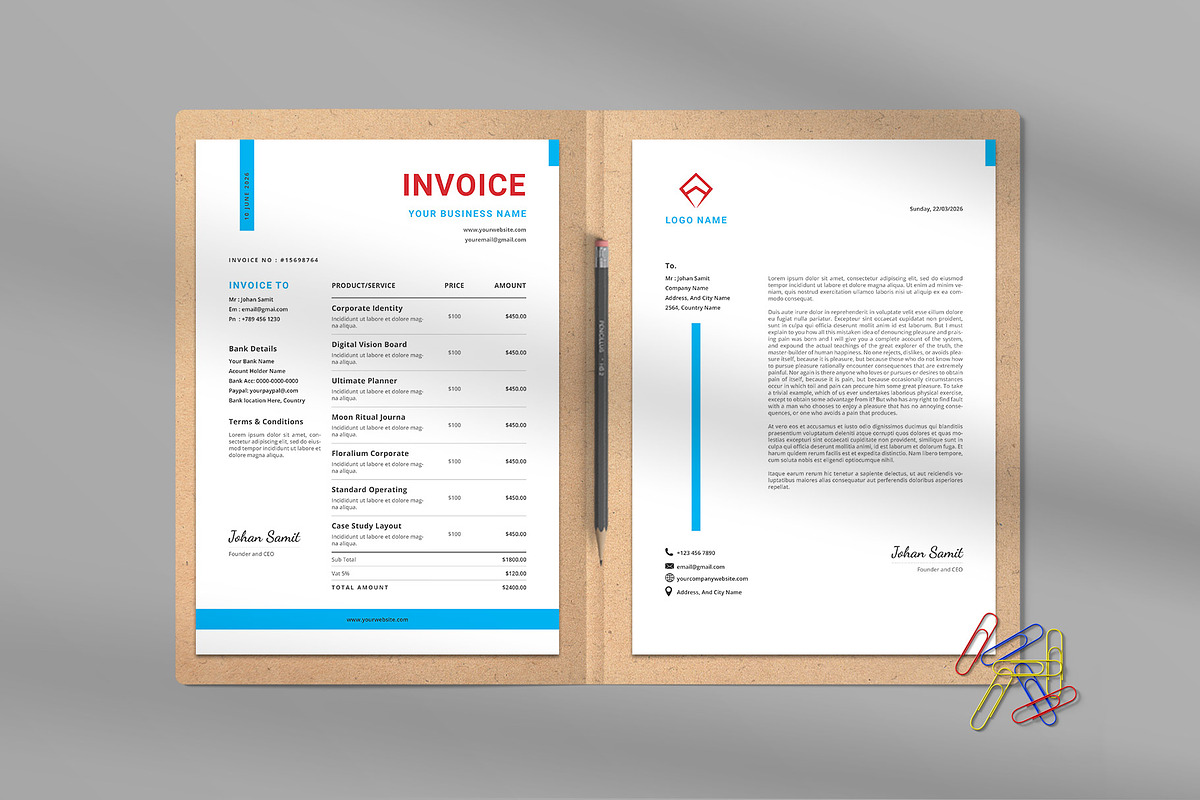 Business Invoice & Letterhead, a Stationery Template by Design Zone (Photo 2 of 6)