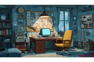 Detective office. Investigator room, an Object Illustration by Stock-Smart-Start