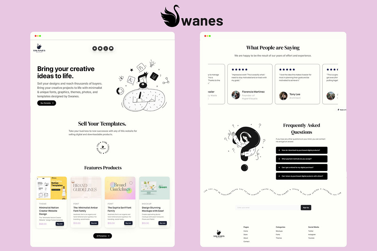 Sell Digital Product with Swanes, a Landing Page Template by DaisyStudio (Photo 3 of 5)