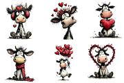 Funny Valentine's Cow Clipart, an Illustration by Dream Creation (Thumbnail 6 of 7)