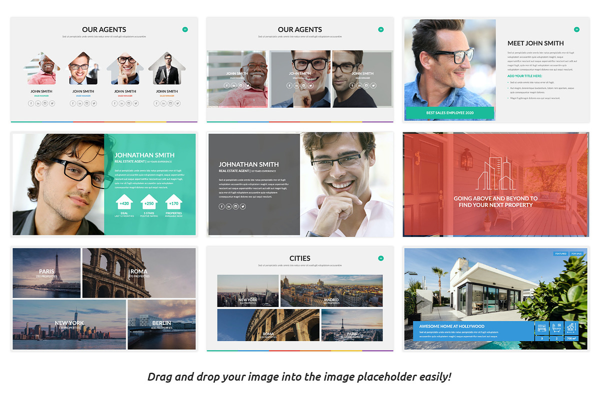 Real Estate PowerPoint Presentation, a Presentation Template by SlideBunny, image size:1200x800