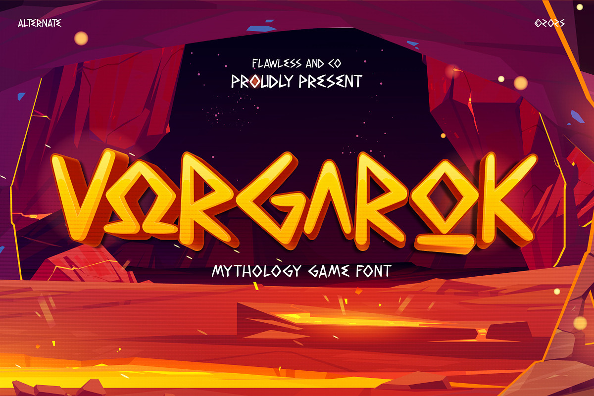 Vorgarok - Game Font, a Font by Flawless And Co (Photo 1 of 10)