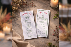 Wedding Program Canva Template bd003, a Card Template by TyphoonStudio
