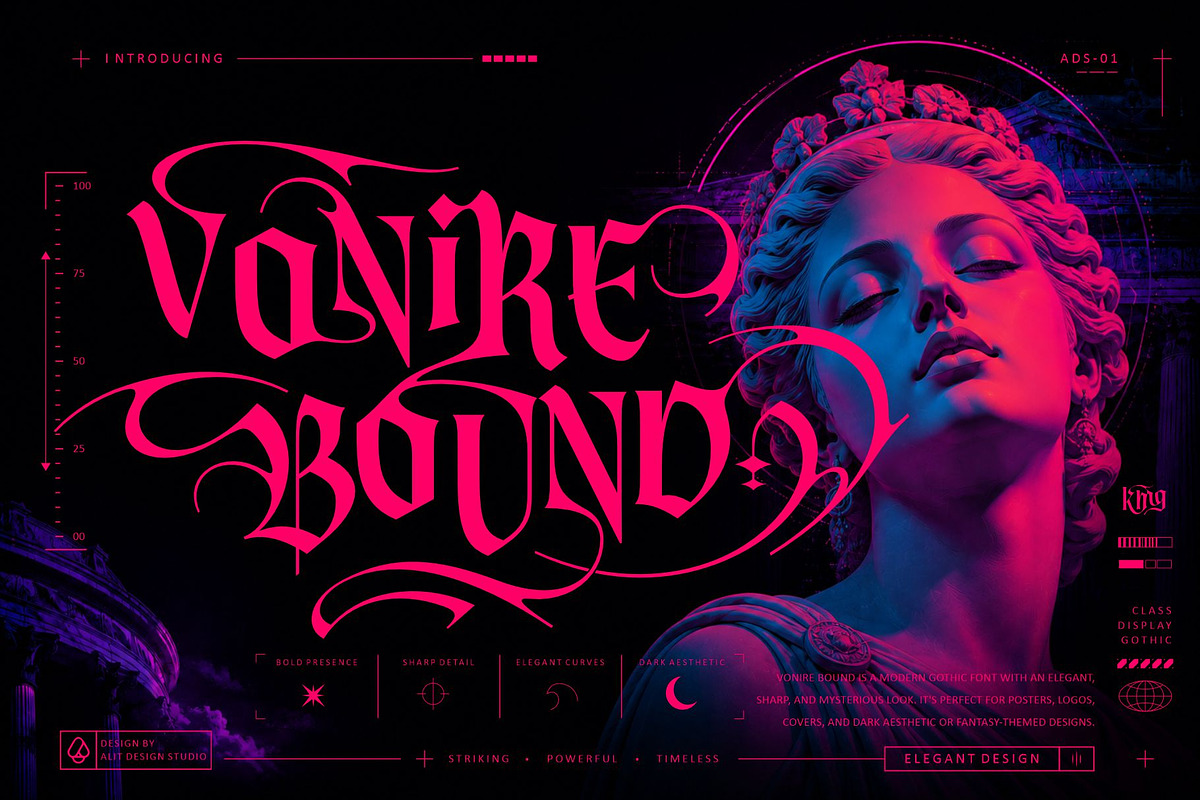 Vonire Bound Typeface, a Blackletter Font by alit design (Photo 1 of 20)