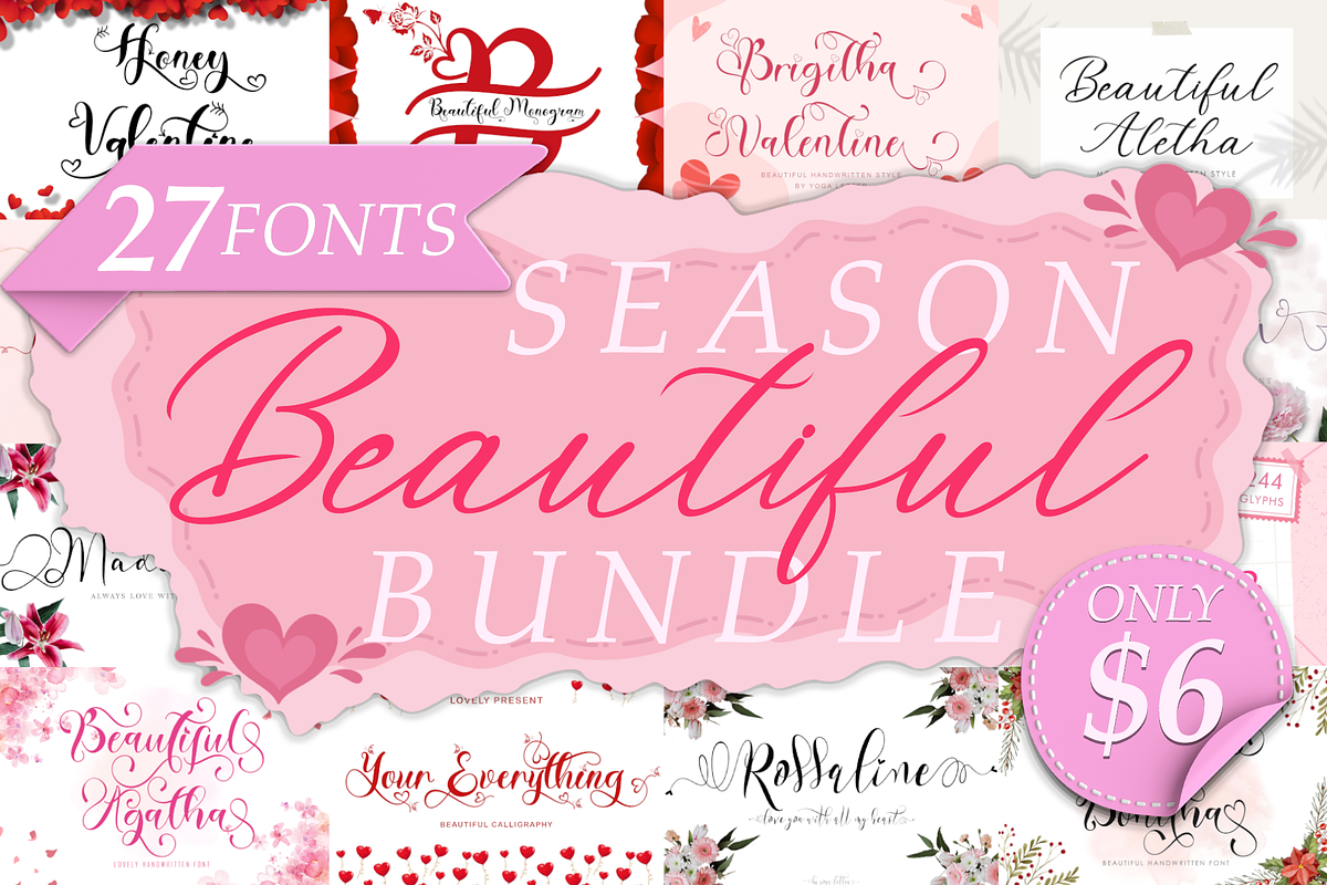 Beautiful Season Bundle, a Handwritten Font by Yoga Letter