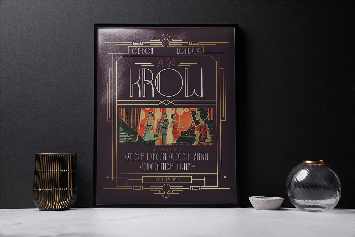 Decolmax Art Deco Typeface, a Sans Serif Font by alit design (Photo 12 of 17)