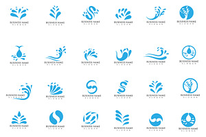 Splash Water Blue Logo Vector