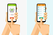 Phone in Hand Mockup Set 4, an Object Graphic by karetniy (Thumbnail 3 of 6)