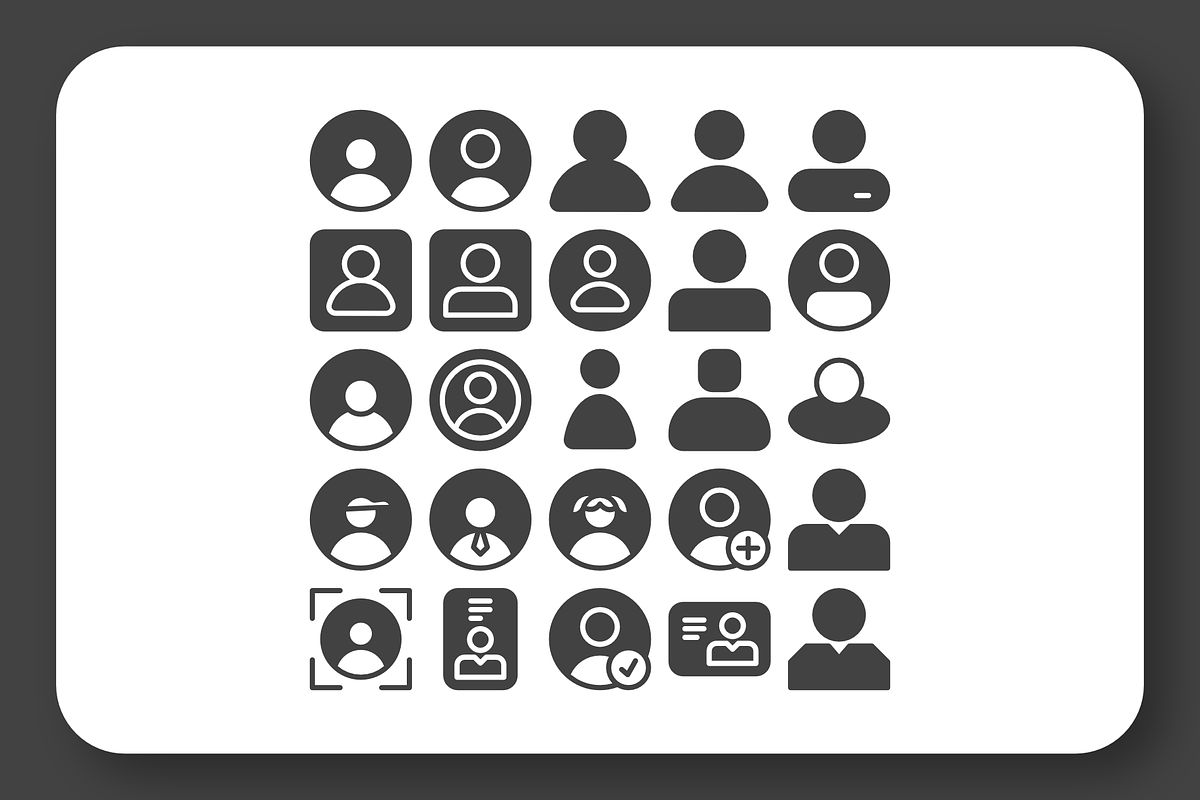 Profile Avatar Icon Set, an Outline Icon by erifqizeicon (Photo 6 of 6)