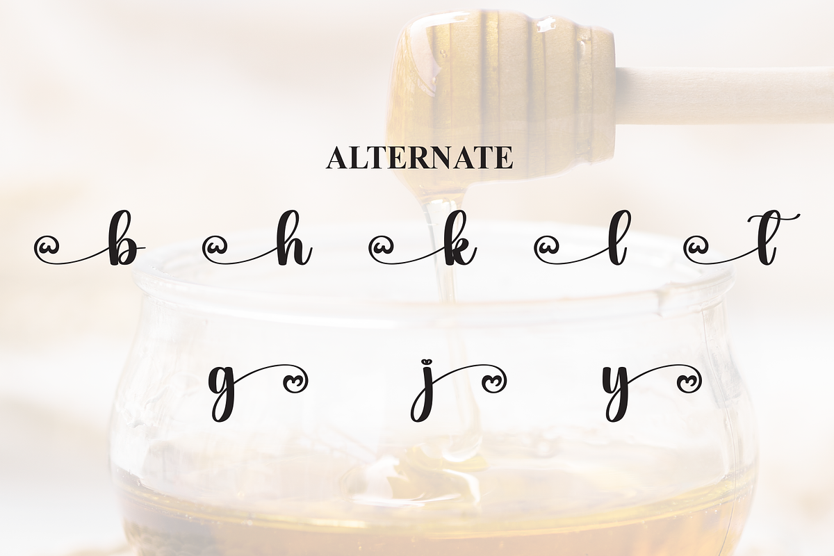 Honey | Script Font, a Handwritten Font by Scratchones (Photo 8 of 9)