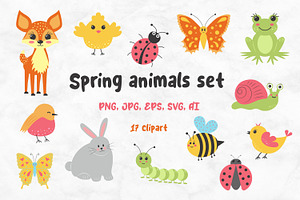 Spring animals set