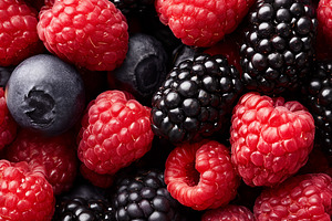 Fresh mixed berries background with, a Food & Drink Photo by MistyDay