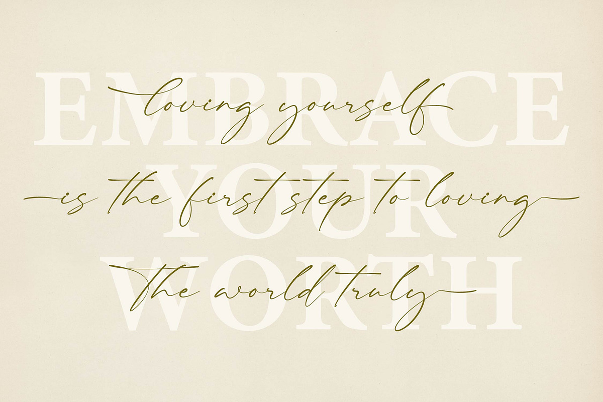 Manthilen - Chic Calligraphy Font, a Script Font by Graha Type (Photo 2 of 12)