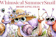 Whimsical summer snail Clipart, an Illustration by Designworld (Thumbnail 1 of 6)