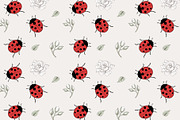 Ladybugs and Roses seamless pattern, a Pattern Graphic by YvY (Thumbnail 1 of 3)