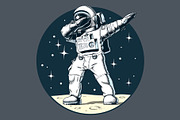 Dabbing astronaut on the moon, a Technology Illustration by Ledokolua (Thumbnail 1 of 2)