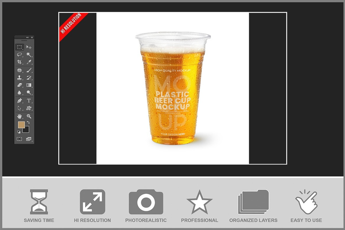Reusable Beer Plastic Cup Mockup, a Cups & Container Mockup by Bruno's Shop (Photo 2 of 3)