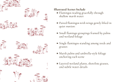Flamingo Toile Illustrated Pattern, a Background Graphic by Hughes Studio (Thumbnail 4 of 8)