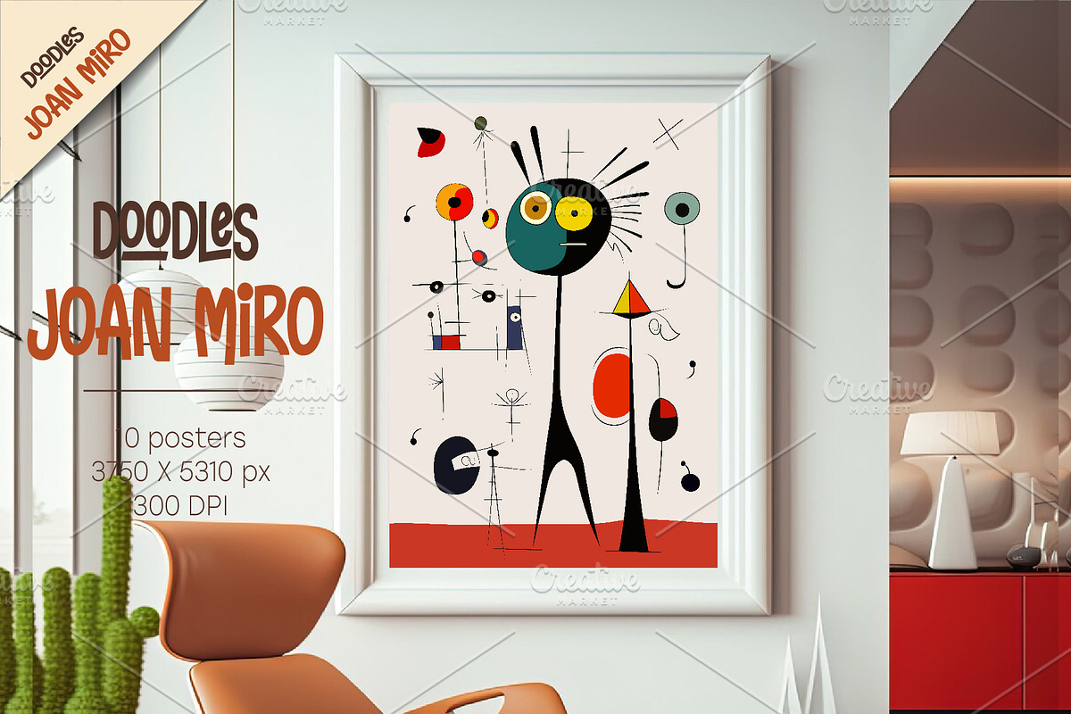 Posters in the style of Joan Miro 01, a Decorative Illustration by KENO Mascots (Photo 5 of 6)