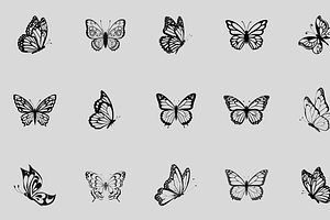 55 Butterfly Silhouettes PNG Clipart