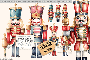Nutcracker Watercolor Cliparts