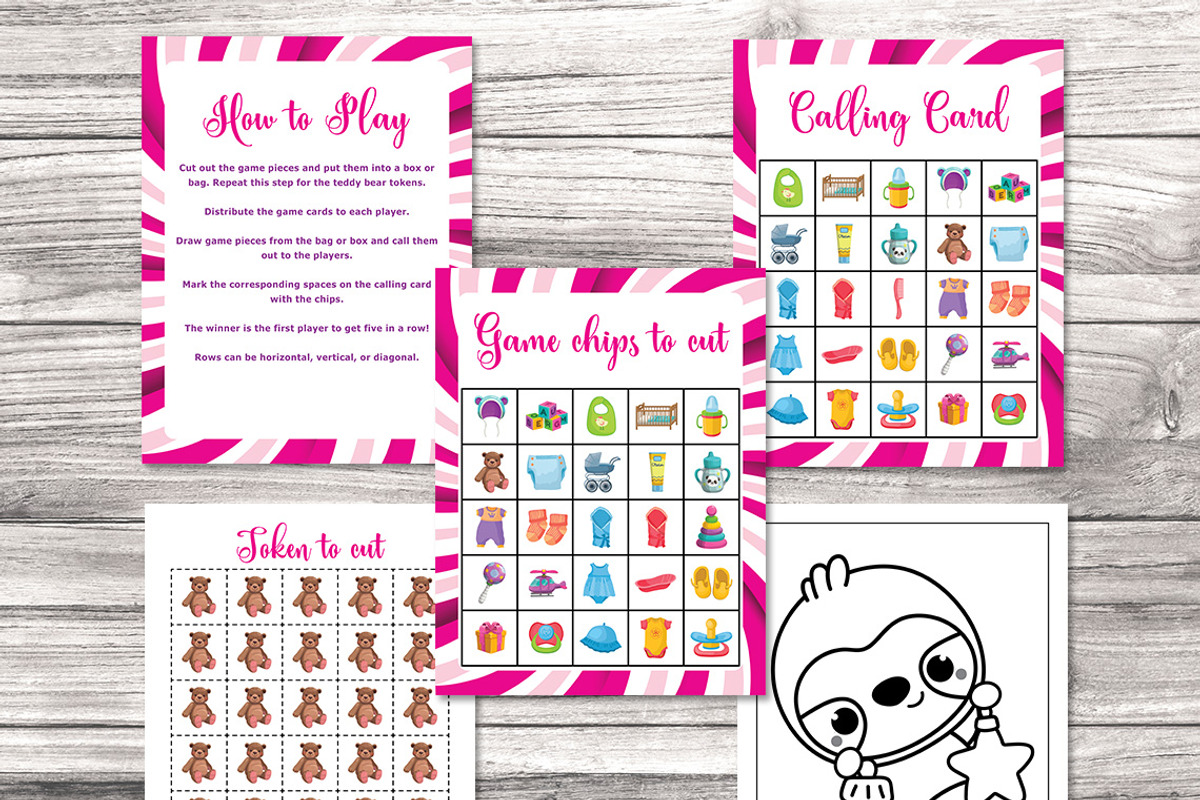 Baby Girl Bingo Game Printable, a Print Template by Graphicsnext (Photo 3 of 4)