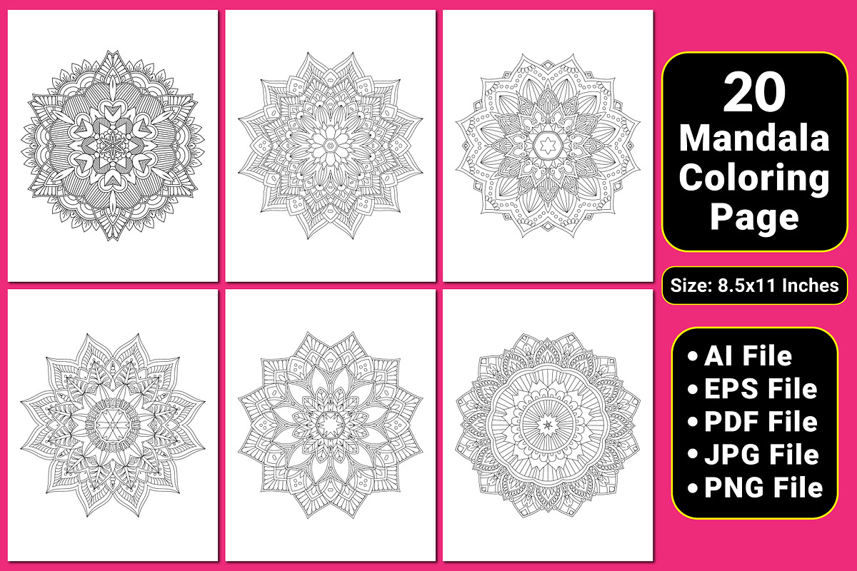 Mandala Coloring Book Pages, a Pattern Graphic by mirajeee (Photo 3 of 4)
