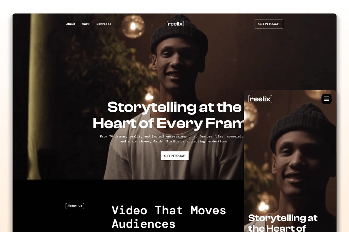 Reelix Video Production Template, a Landing Page Template by Flow Samurai Templates (Photo 1 of 4)