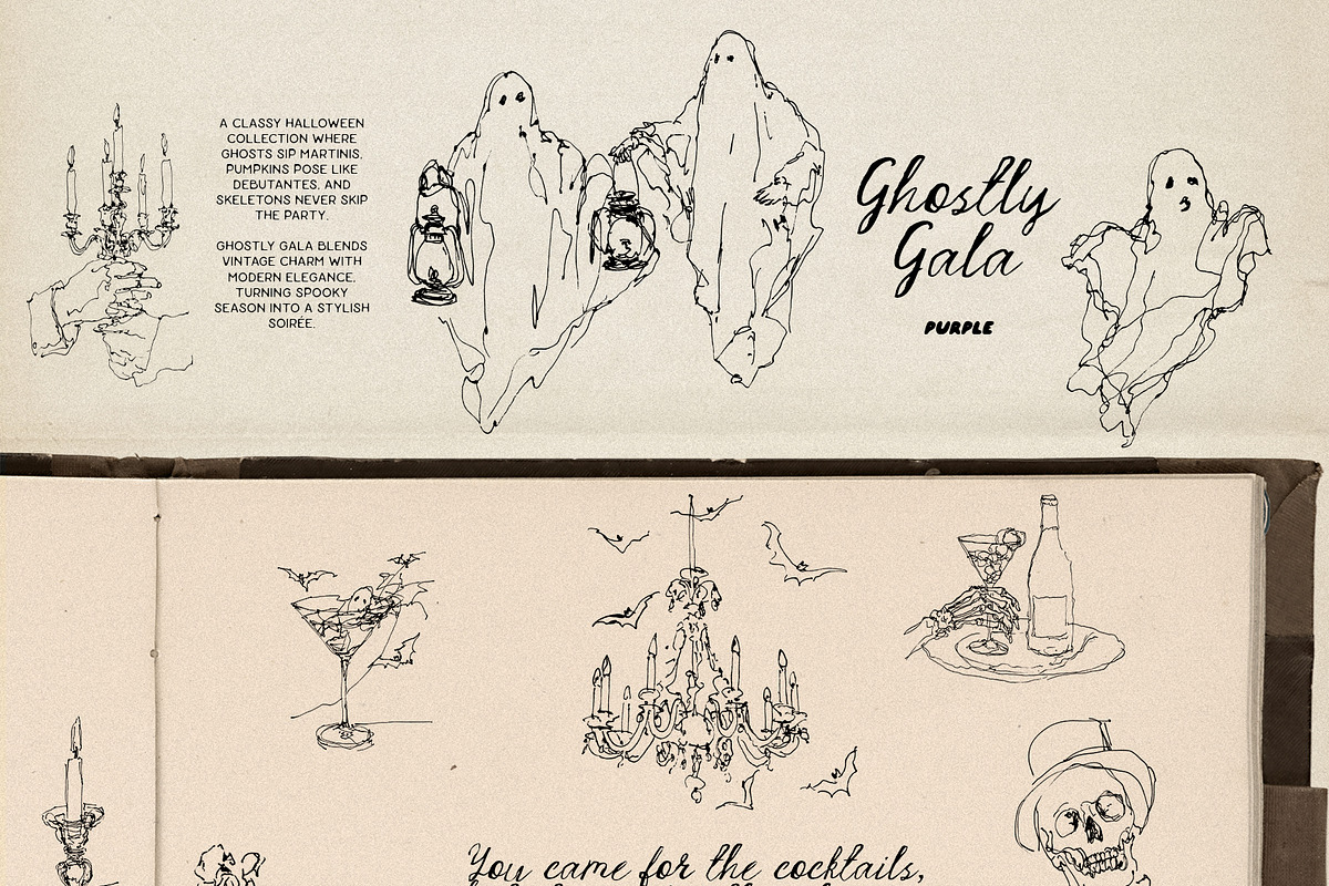 Ghostly Gala: Halloween Clipart, a Decorative Illustration by Purple (Photo 7 of 11)