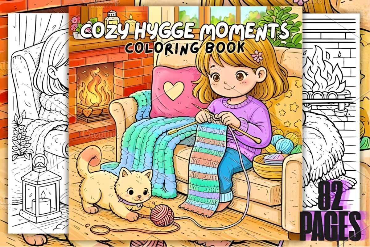 Cozy Hygge Moment Coloring Book, a Decorative Illustration by Ink Gallery (Photo 1 of 3)