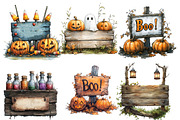 Halloween Wooden Sings Clipart, a Work Illustration by cherrydesign (Thumbnail 2 of 4)