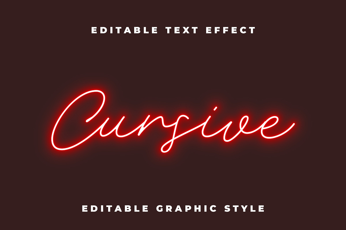 Neon Script Lined Text Effect preview 3