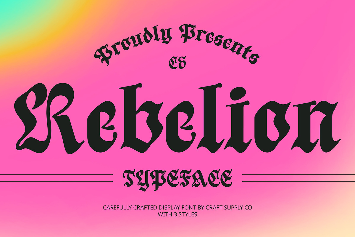 CS Rebelion – Blackletter Font, a Blackletter Font by Craft Supply Co. (Photo 1 of 8)