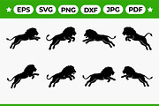 Lion Running Leaping Vector, an Object Graphic by Artonix (Thumbnail 1 of 3)
