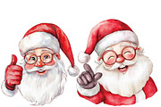 Retro Funny Santa Claus Face Clipart, an Illustration by Designworld (Thumbnail 5 of 6)